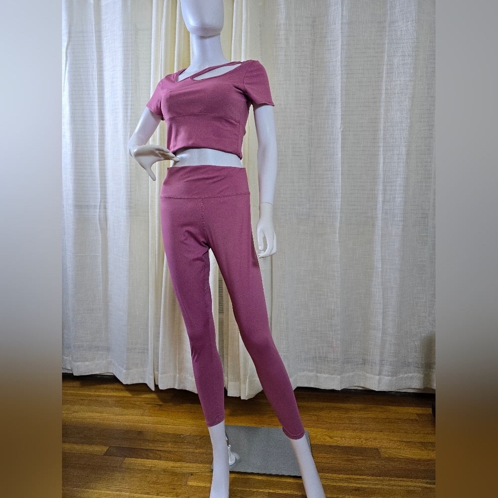 Chic Mauve Two-Piece Legging Set